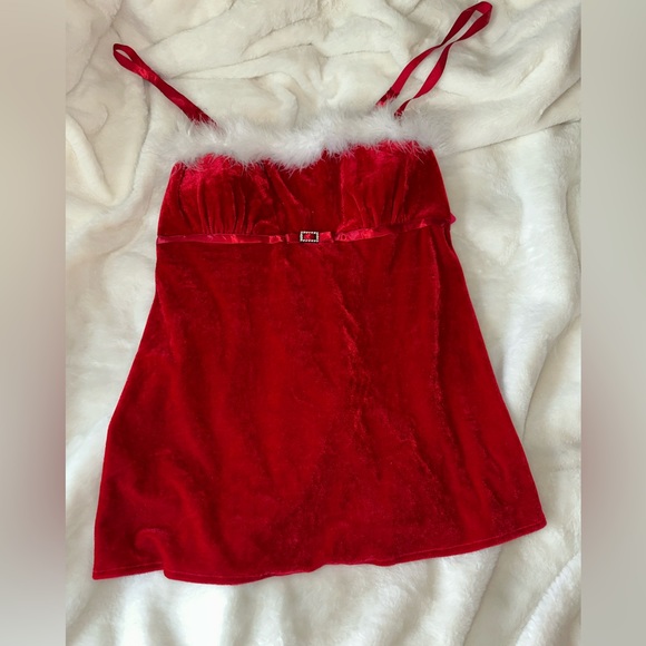 Sears sleepwear women’s red Santa Babydoll set. New with tags. Size large - Picture 1 of 7